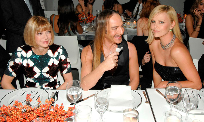 Photo du designer John Galliano et Anna Wintour