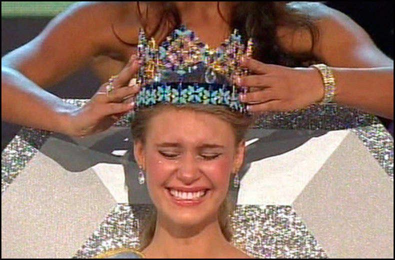 Belle fille, gagnantes de concours de beauté, photo