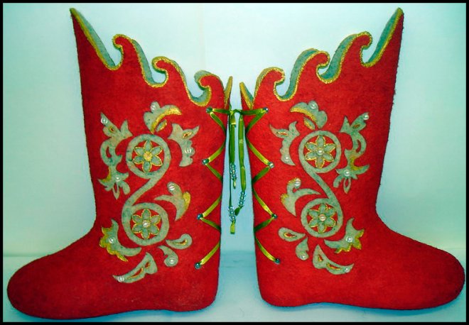 bottes en feutre russe