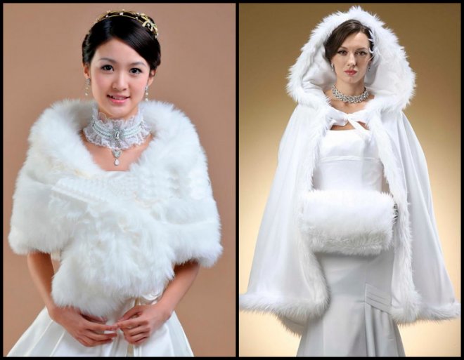 Capes de mariage en fourrure