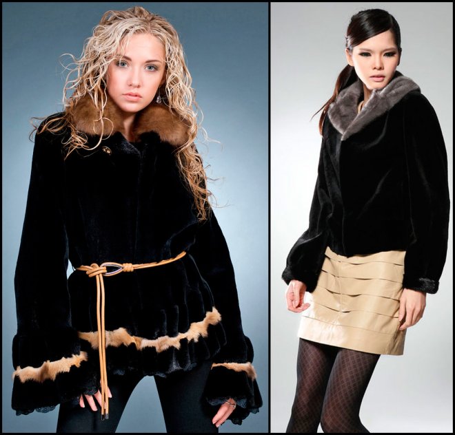 Manteau en fourrure de vison Elite NAFA noir