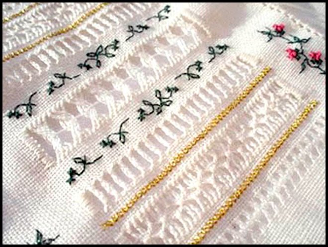 style de broderie à l'ourlet