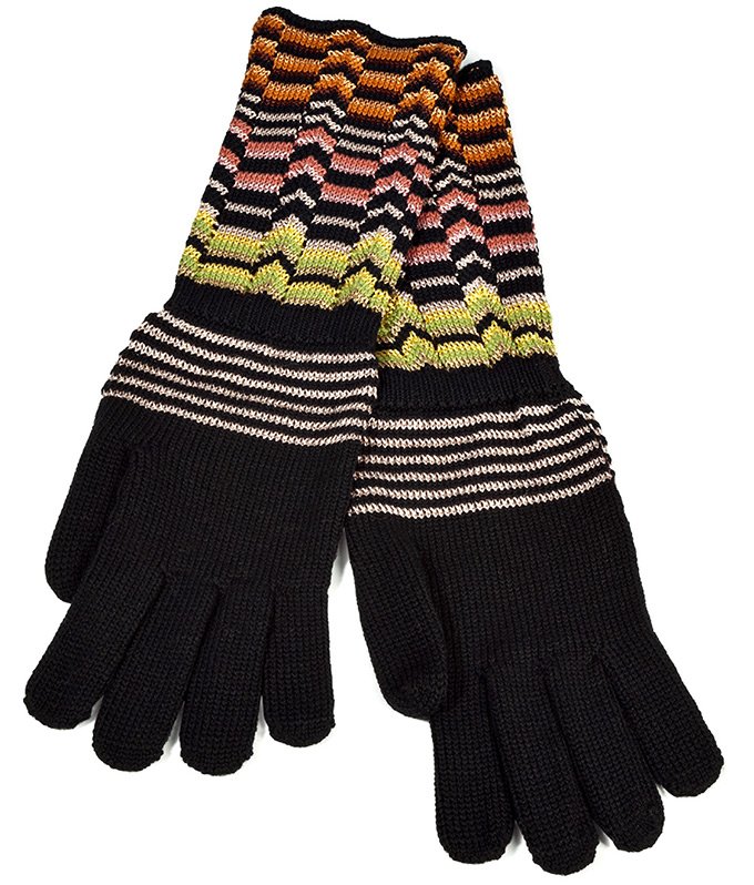 Gants tricotés à la mode Missoni