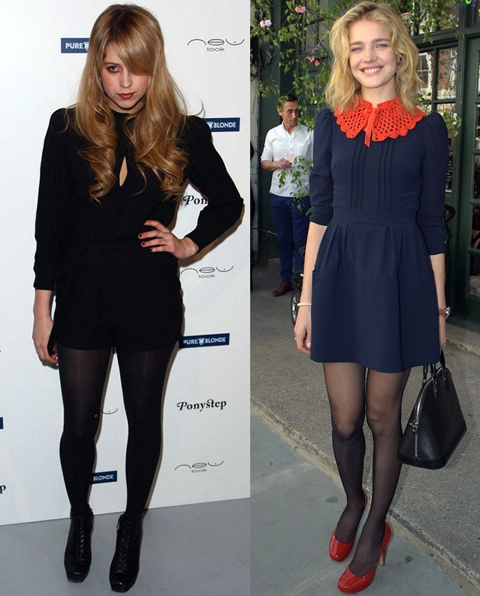 filles en collants noirs, photo Natalia Vodianova