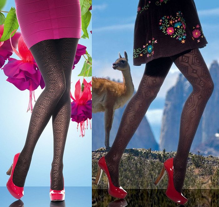 Collants noirs à motifs