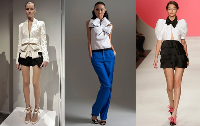 Beaux arcs en tissu comme décoration dans les vêtements, photo