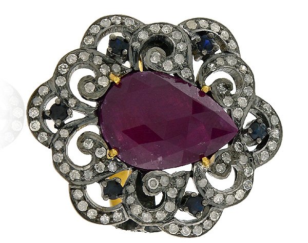 bague en argent avec pierres, photo