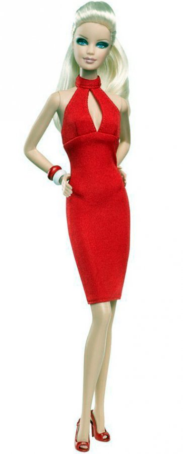 Photo de Barbie en robe rouge