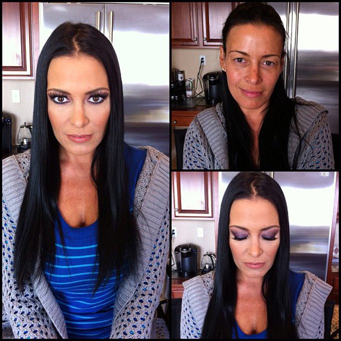 Fille et maquillage, photos avant et après