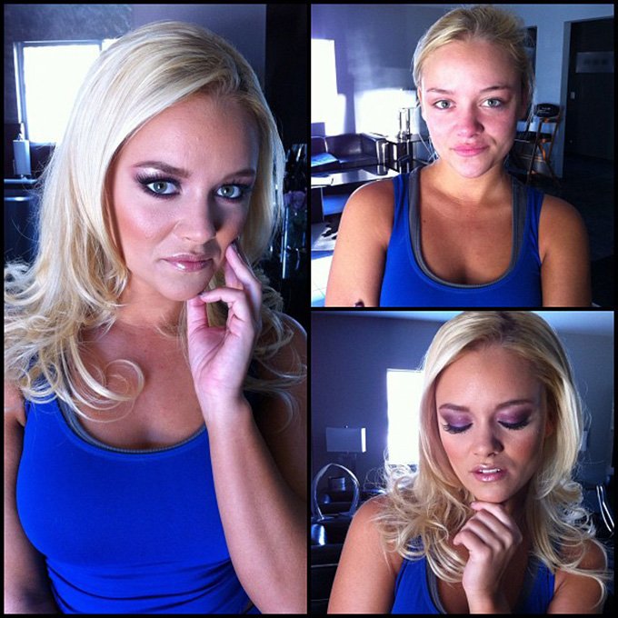Fille et maquillage, photos avant et après
