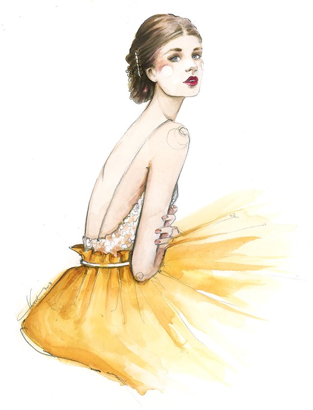 dessin - illustration, jolie fille