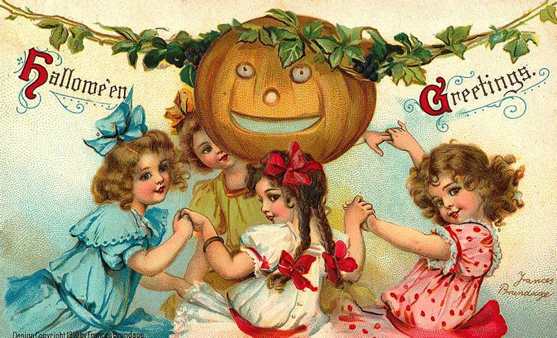 Cartes postales anciennes d'Halloween