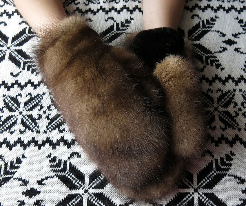 mitaines en fourrure - zibeline