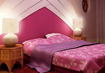 Chambre à coucher dans les tons de rose