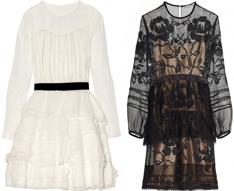 Robe noire et blanche par Alberta Ferretti