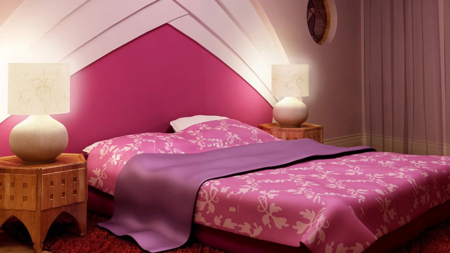 Chambre à coucher dans les tons de rose