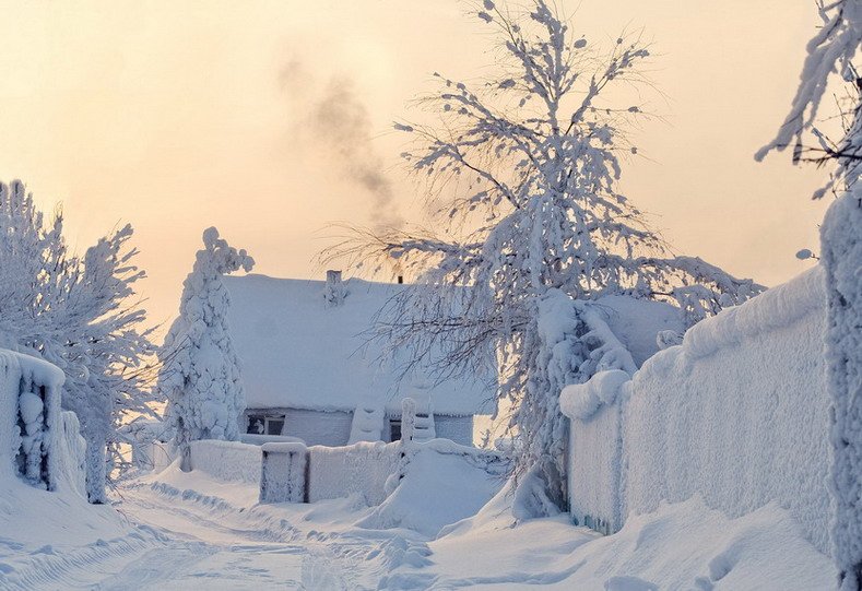 L'hiver est le moment où la neige blanche tombe