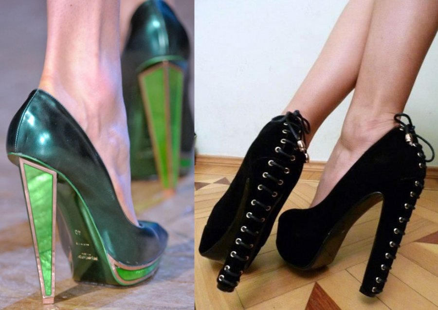 Chaussures à talons inhabituels