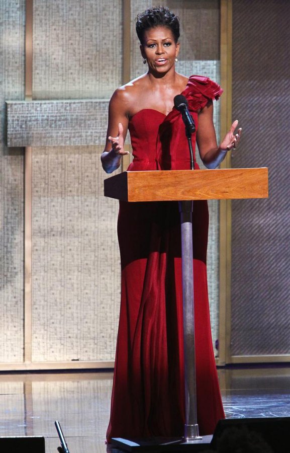 La robe rouge de Michelle Obama