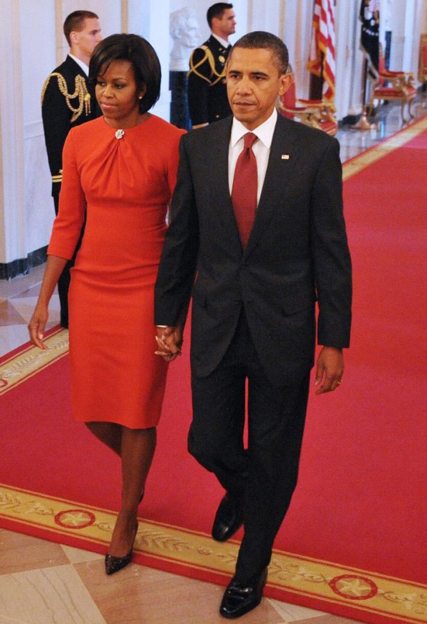 La robe rouge de Michelle Obama