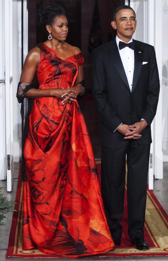 La robe rouge de Michelle Obama