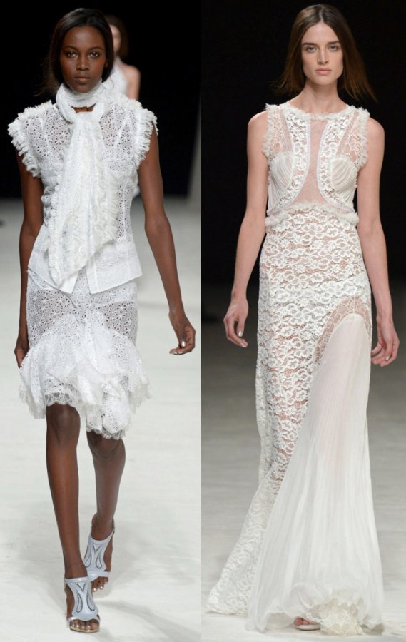 Photos de robes blanches des collections printemps-été 2026