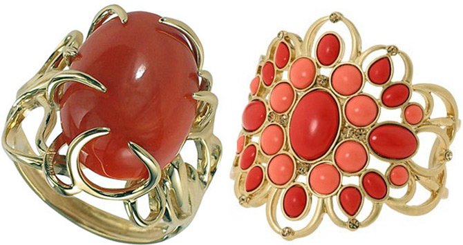 Bijoux corail rouge et rose