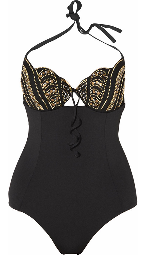 Maillot de bain noir glamour, photo
