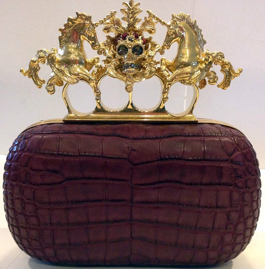 Pochette en cuir de crocodile