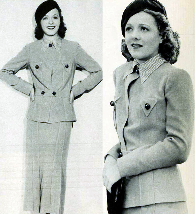 costume de femme de mode des années 1930