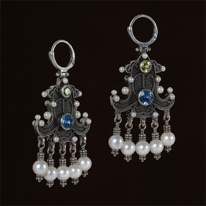 boucles d'oreilles à motif russe
