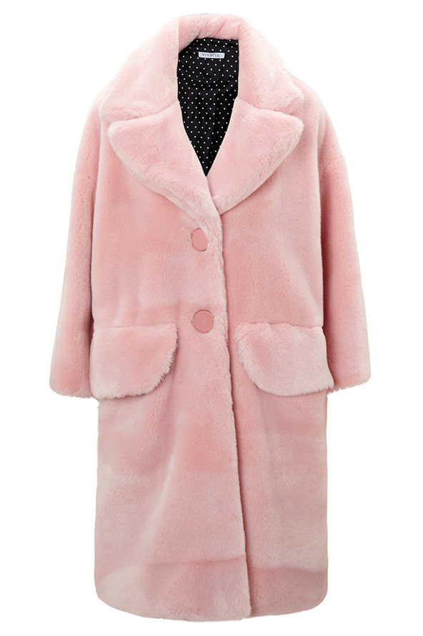Manteau de fourrure rose 2025-2026
