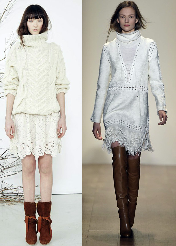 Pull blanc et robe blanche