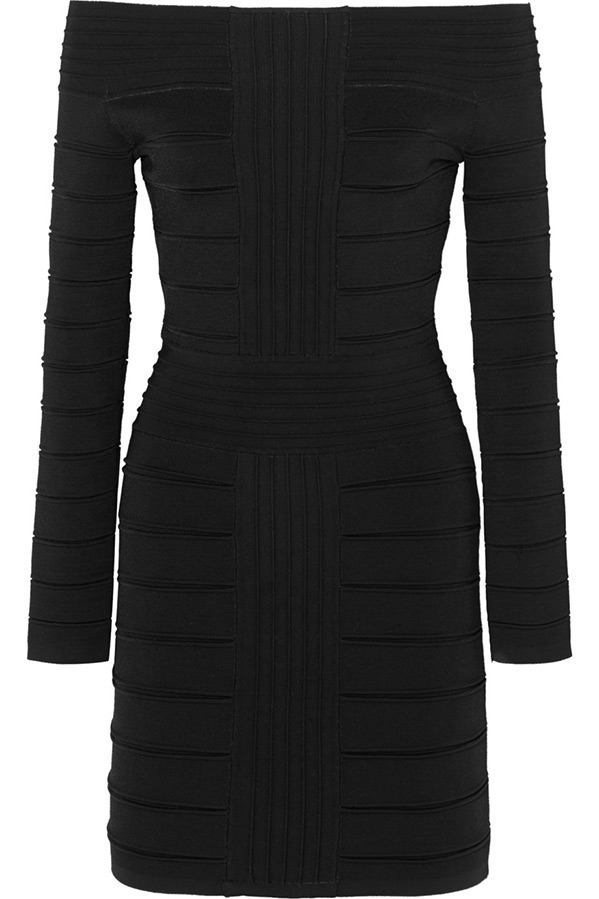 Robe Bandage Noire Balmain
