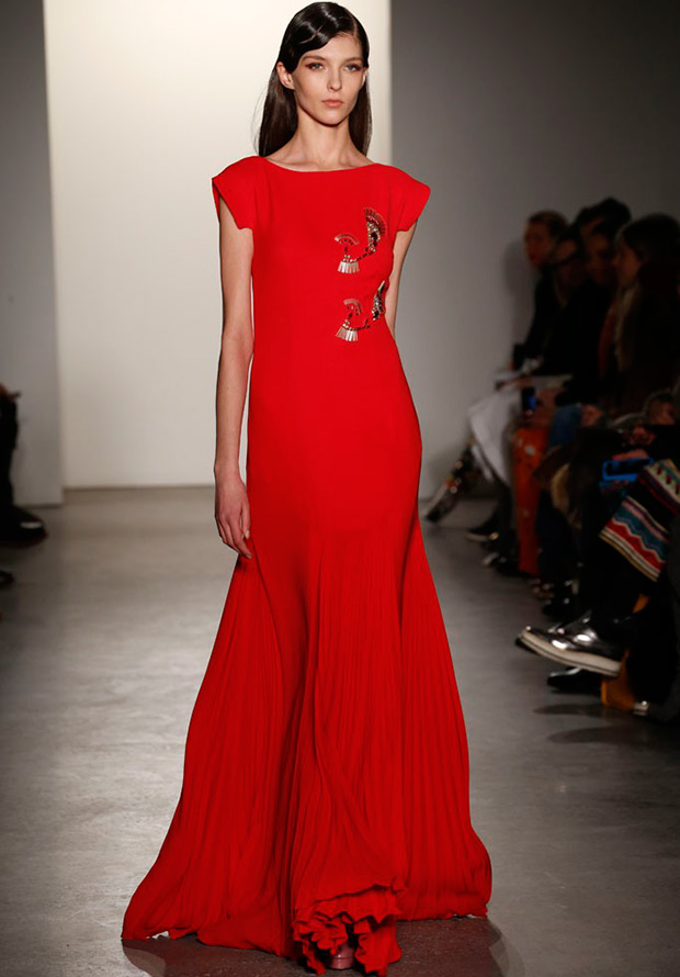 Robe longue rouge pour le nouvel an