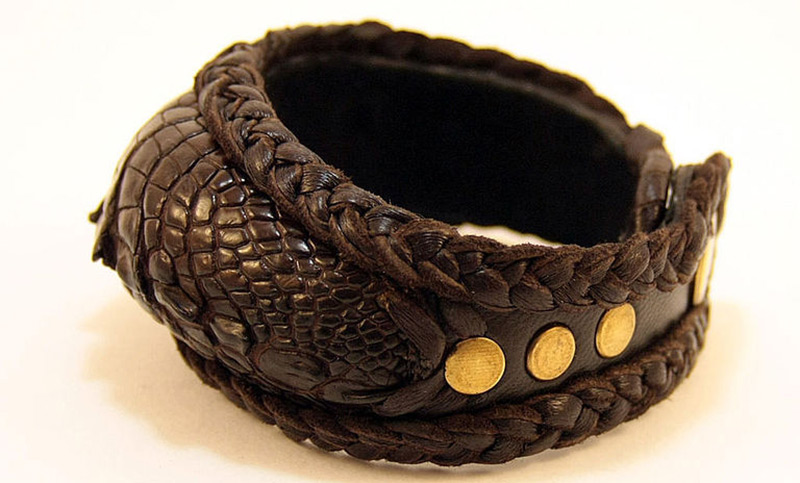 bracelet en cuir de crocodile
