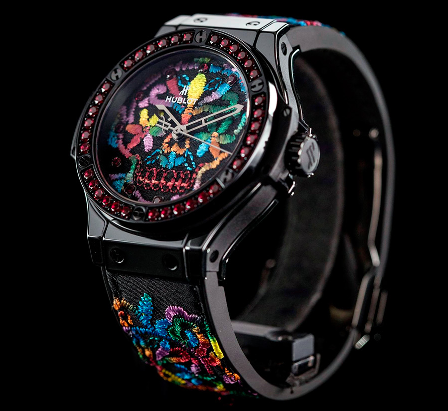 Montre brodée Sugar Skull