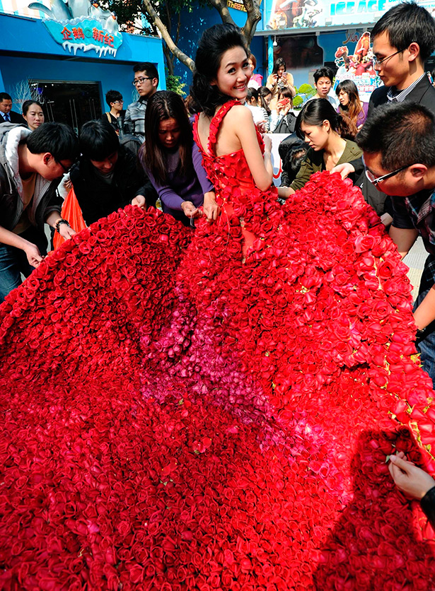 Robe rose véritable