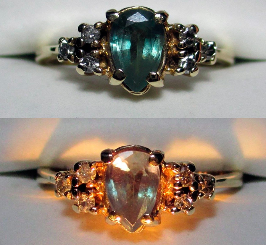 Bague avec alexandrite naturel