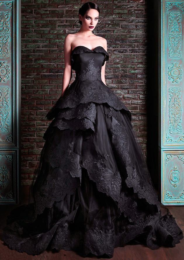 Belle robe de mariée noire