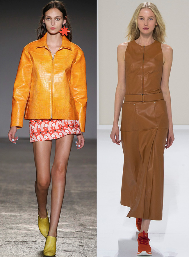 Vêtements en cuir brillant