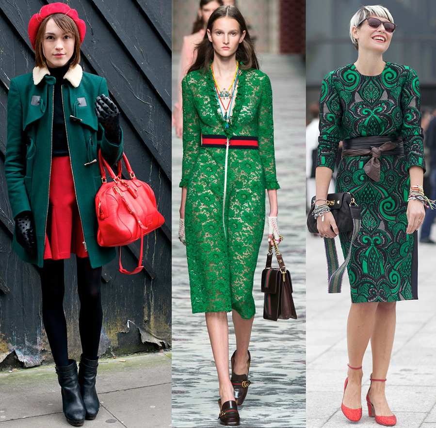 Vert et rouge dans les vêtements - photo d'images