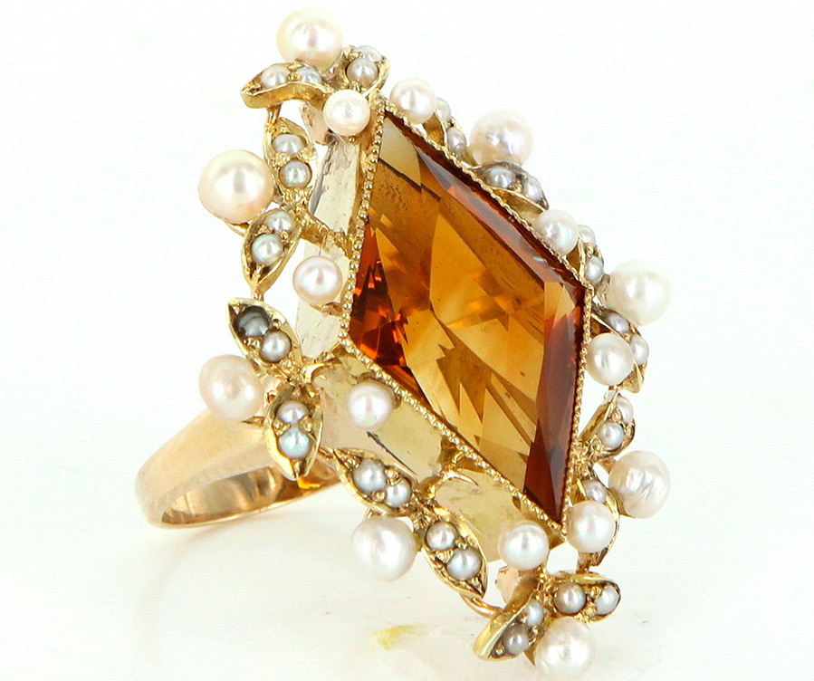 Bague pierre citrine
