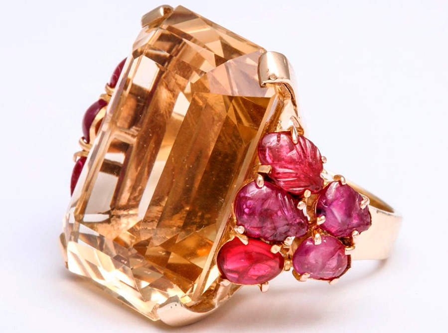 Bague pierre citrine