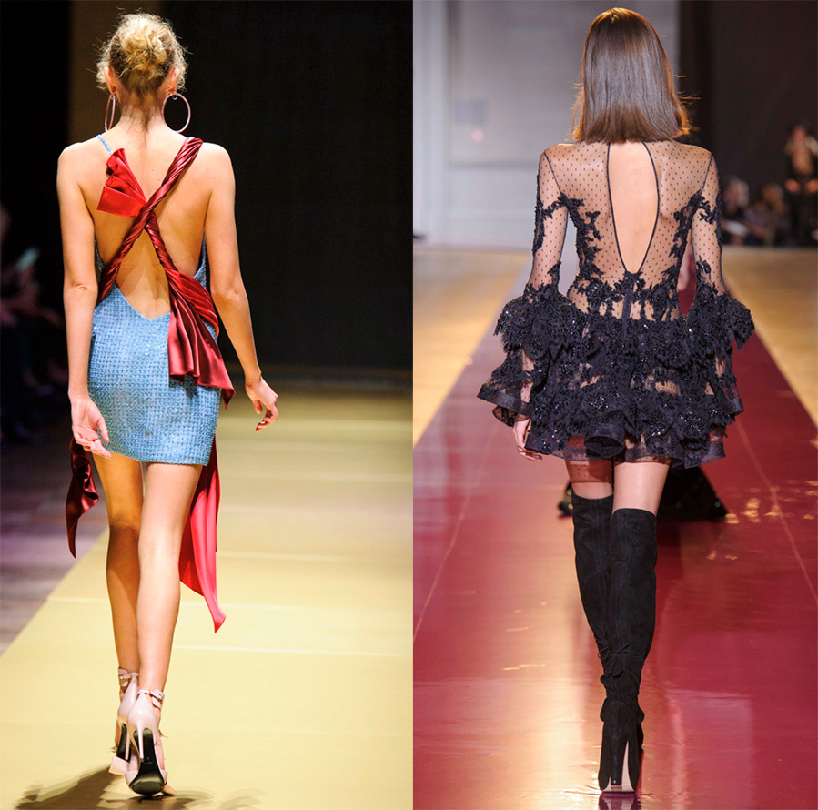 Robes courtes dos nu