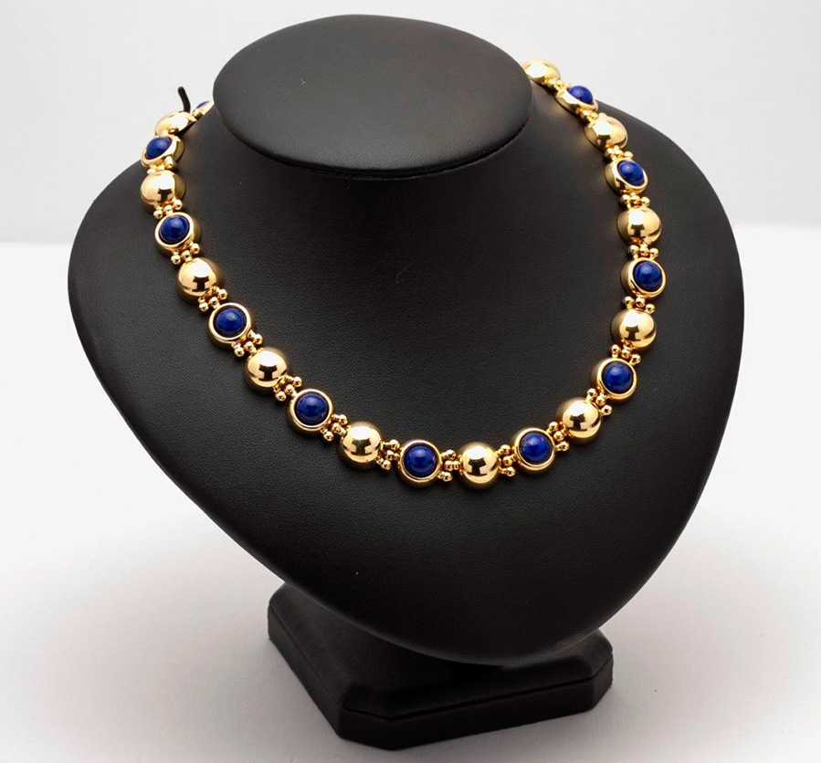 Collier avec pierre lapis lazuli