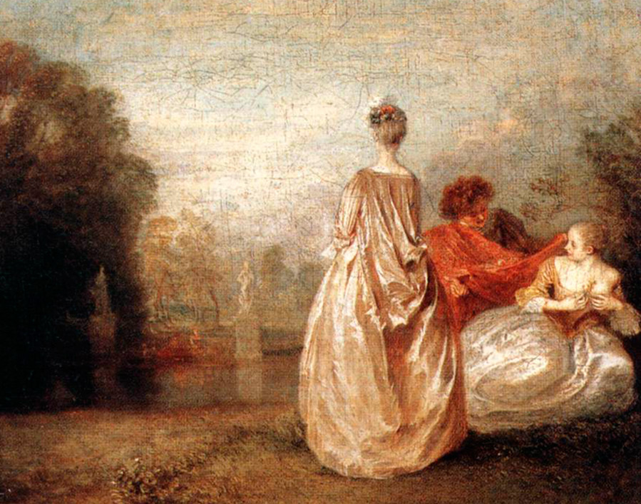 Robe plissée Watteau