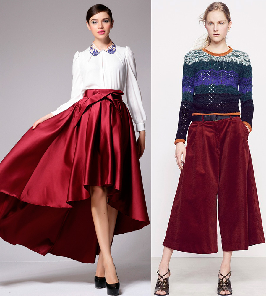 Des looks à la mode avec des nuances bordeaux