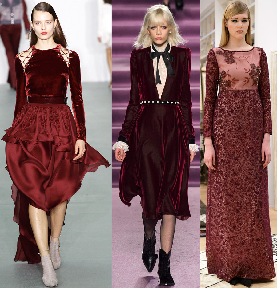 Couleur bordeaux dans les vêtements et accessoires