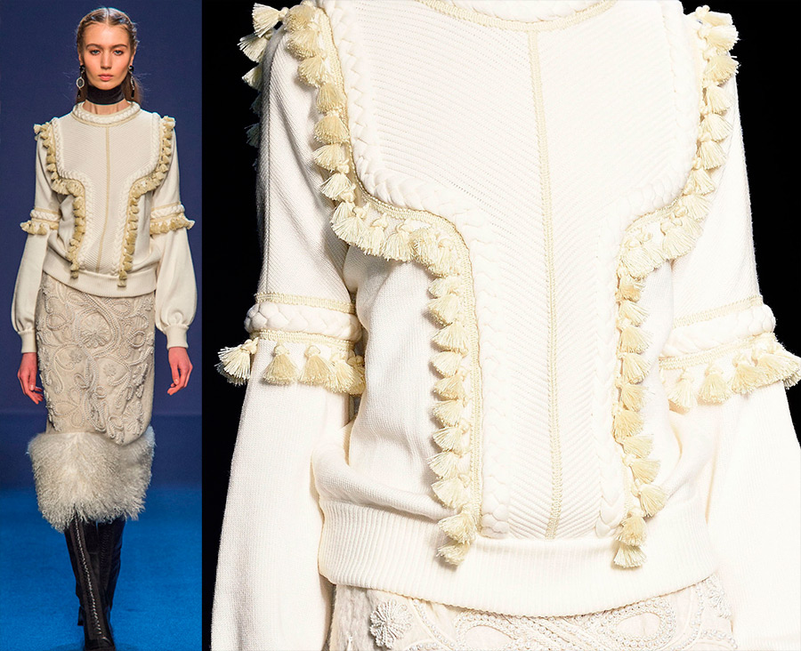 Glands dans le décor de vêtements à la mode